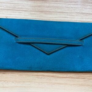 Transversion Chic Teal Suede Clutch
